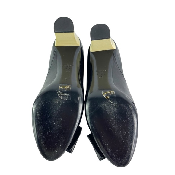 LANVIN Paris Black Patent Leather Heeled Pumps Made in Italy Marked as 40-9.5 US